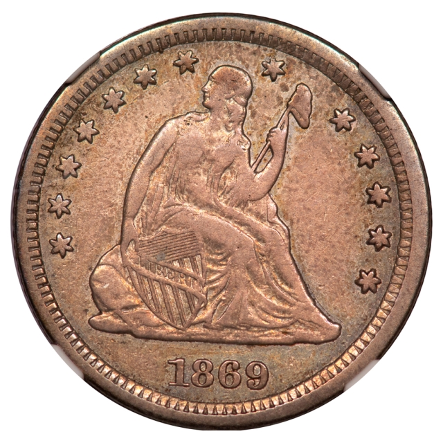 1869-S Seated Liberty Quarter 25C NGC VF30