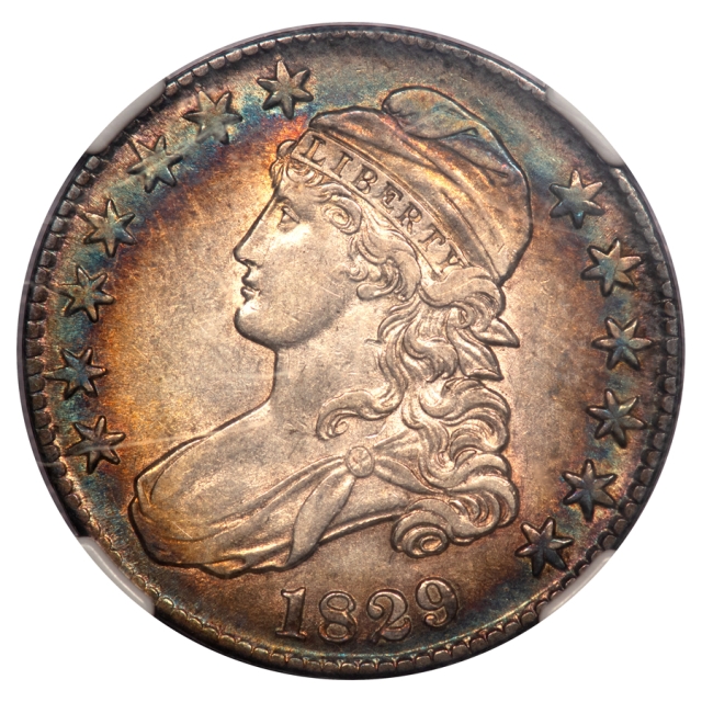 1829 O-103 Capped Bust, Lettered Edge 50C NGC AU55