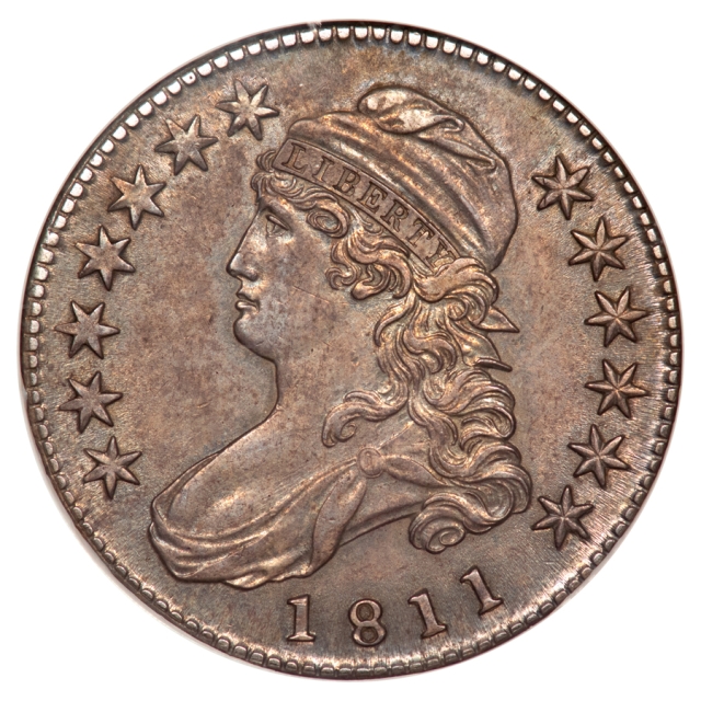 1811 O-110 50C Small 8 Capped Bust Half Dollar NGC MS61 Ex. Brown