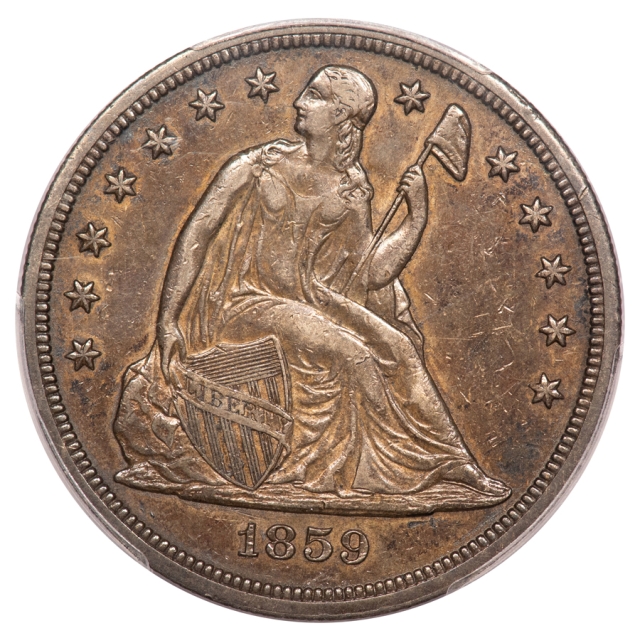 1859-S $1 Liberty Seated Dollar PCGS XF45