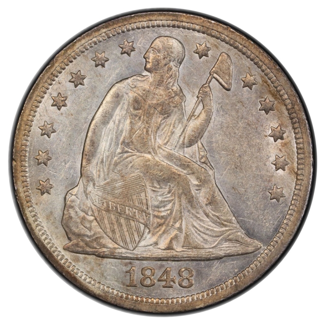 1848 $1 Liberty Seated Dollar PCGS AU55