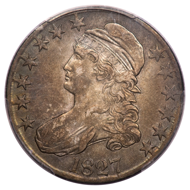 1827 O-124A R5 50C Square Base 2 Capped Bust Half Dollar PCGS XF45