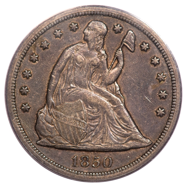 1850-O $1 Liberty Seated Dollar PCGS AU50