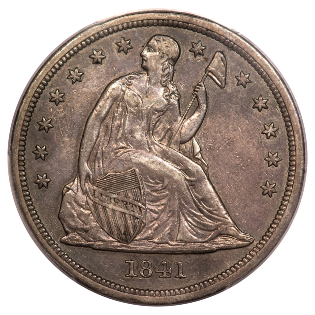 1841 $1 Liberty Seated Dollar PCGS AU50