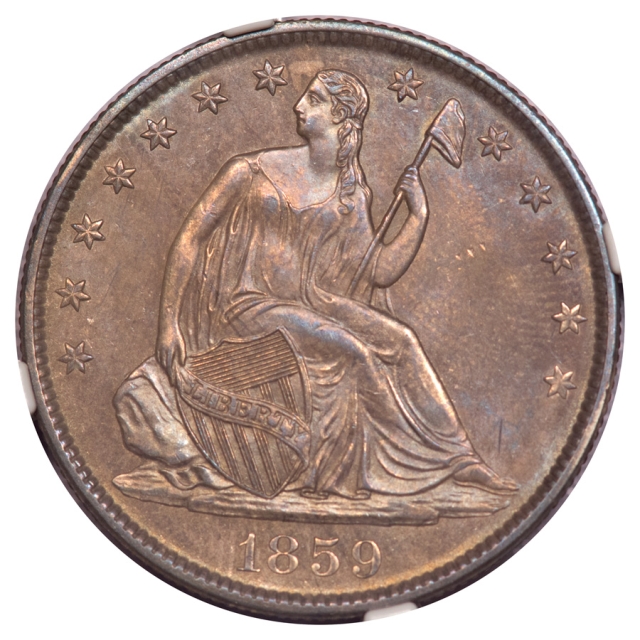 1859 O Seated Liberty Half Dollar - No Motto 50C NGC MS65