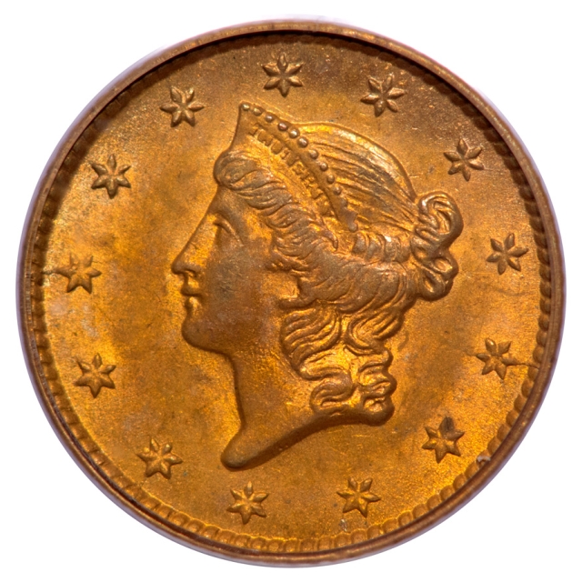 1853 G$1 Gold Dollar PCGS OGH MS63