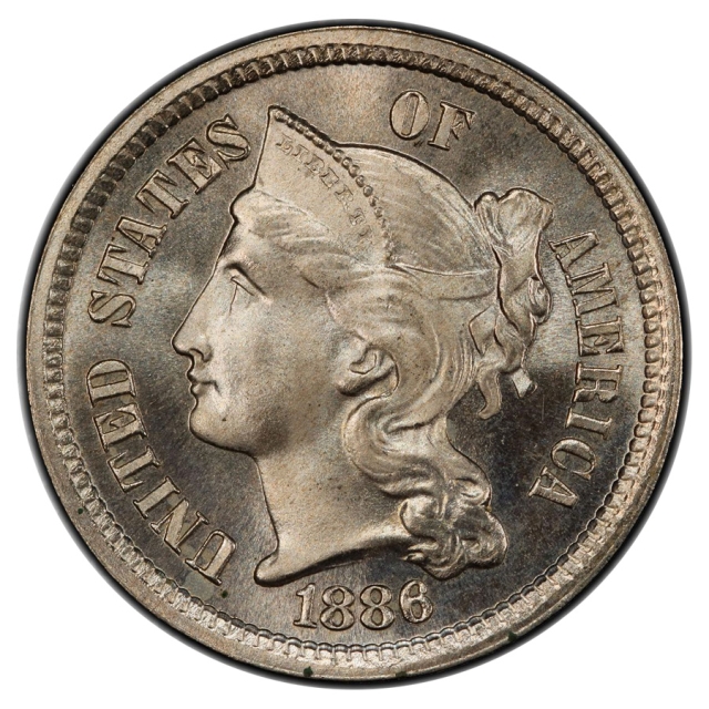 1886 3CN Three Cent Nickel PCGS PR67 (CAC)