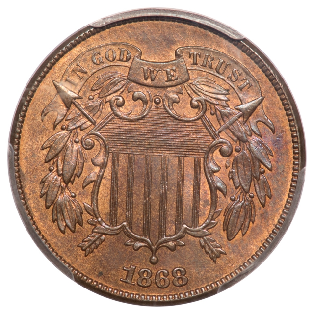 1868 2C Two Cent Piece PCGS MS64RB
