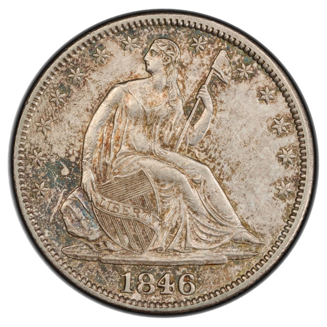 1846 50C Medium Date Liberty Seated Half Dollar PCGS AU55