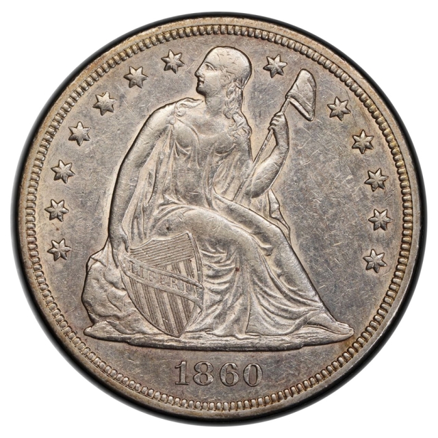 1860 $1 Liberty Seated Dollar PCGS AU50