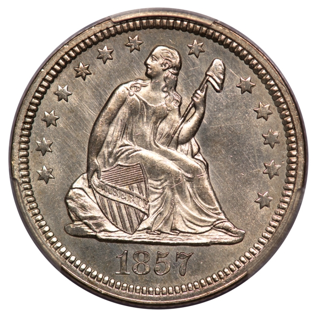 1857 25C Liberty Seated Quarter PCGS MS64