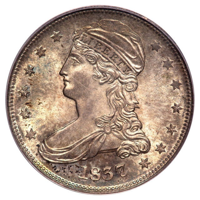 1837 50C Reeded Edge Capped Bust Half Dollar PCGS MS65 (CAC)