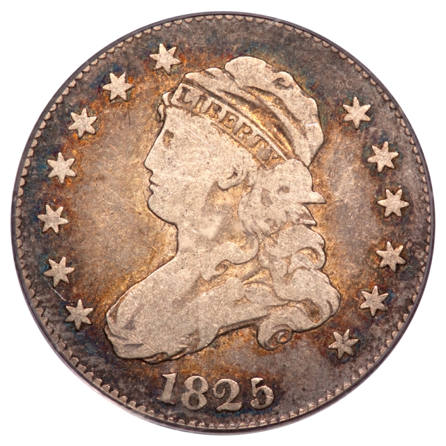1825/4/(2) 25C Browning 2 Capped Bust Quarter PCGS VG8 (CAC)