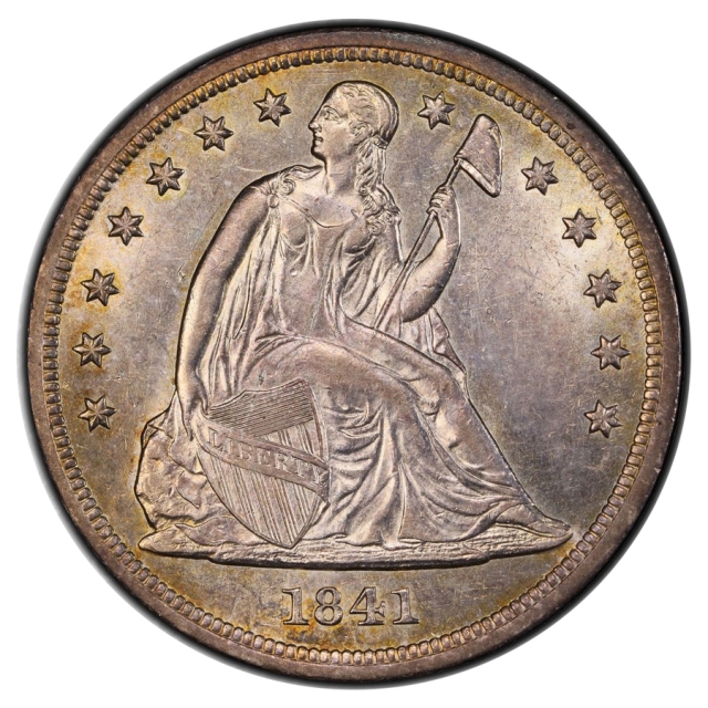 1841 $1 Liberty Seated Dollar PCGS AU58