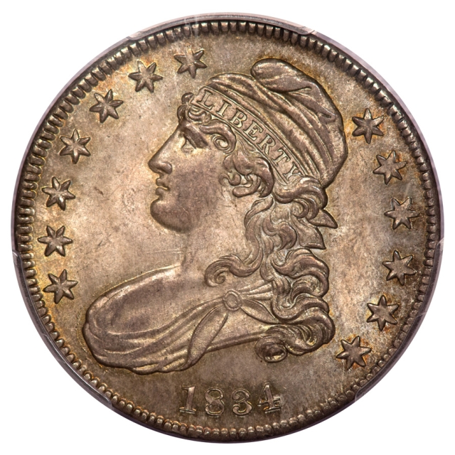 1834 50C Small Date, Small Letters Overton 116 Capped Bust Half Dollar PCGS MS65