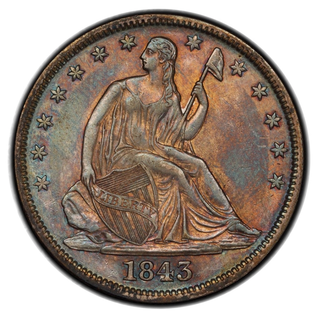 1843 50C Liberty Seated Half Dollar PCGS AU55