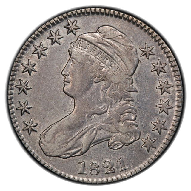 1821 0-104A Doubled Edge Lettering 50C Capped Bust Half Dollar PCGS MS92