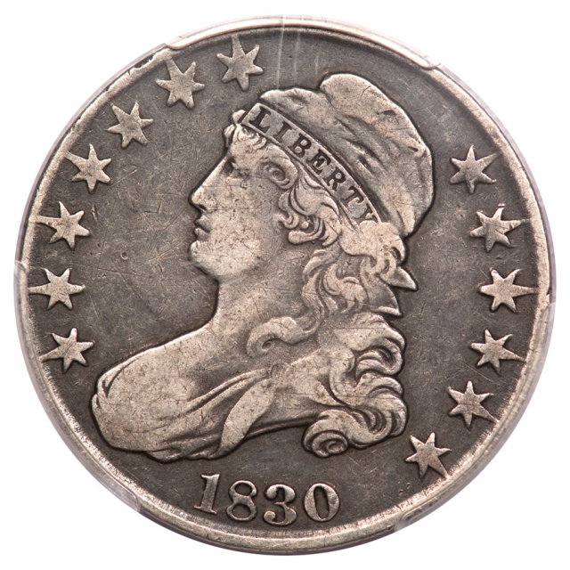 1830 50C Large Letters O-114 Capped Bust Half Dollar PCGS VF20