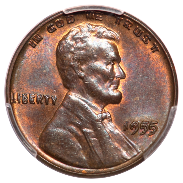 1955 1C Doubled Die Obverse Lincoln Cent - Type 1 Wheat Reverse PCGS MS63BN (CAC)