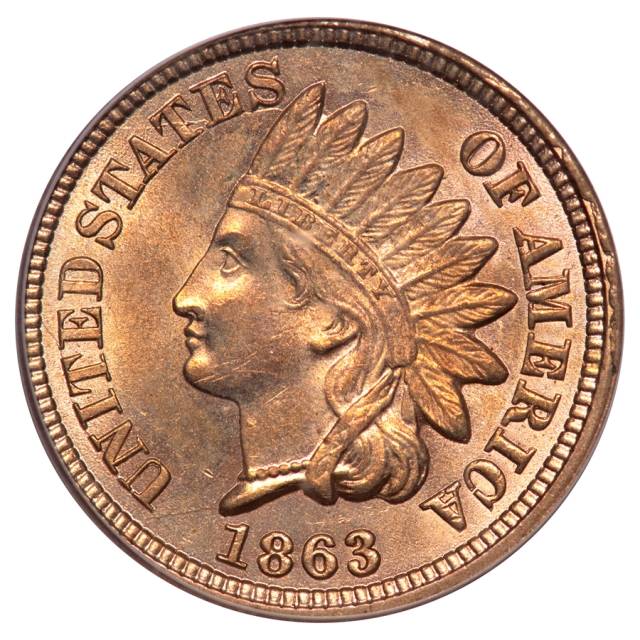 1863 1C Indian Cent - Type 2 Copper-Nickel PCGS MS64