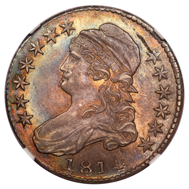 1814 O-107 Capped Bust, Lettered Edge 50C NGC MS62