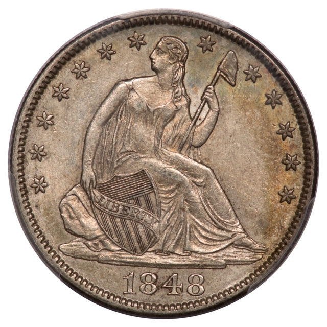 1848 50C Liberty Seated Half Dollar PCGS AU58