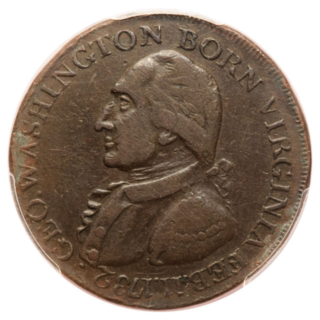 Washington Cent BORN VA, GEN Rev Colonials - Washington Coins Tokens and Medals PCGS VF35BN