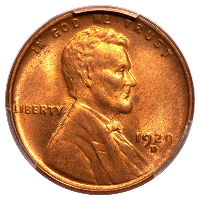 1929-D 1C Lincoln Cent - Type 1 Wheat Reverse PCGS MS65RD