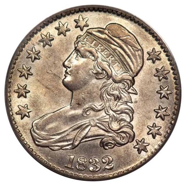 1832 O-122 50C Small Letters Capped Bust Half Dollar PCGS AU58
