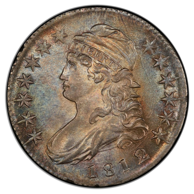 1812/1 O-102A 50C Small 8 Capped Bust Half Dollar PCGS MS64+ (CAC)