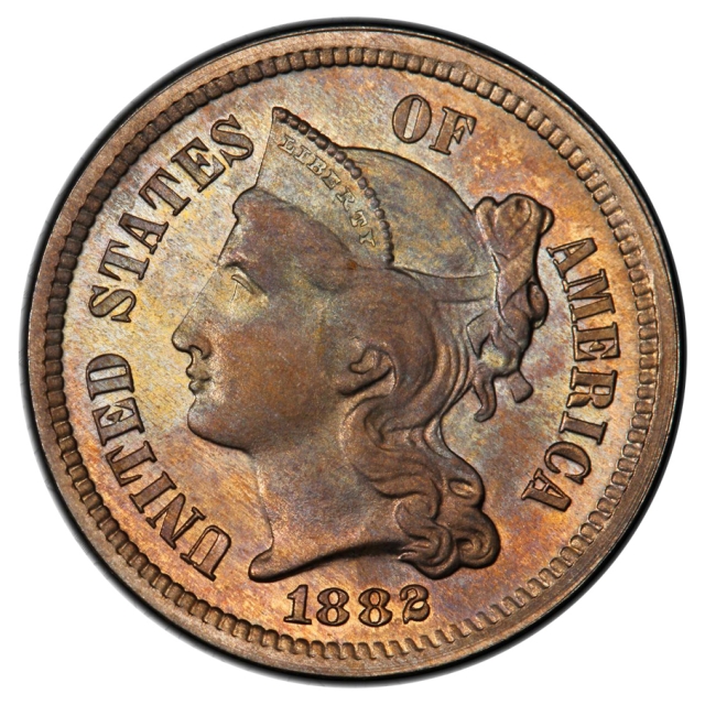 1882 3CN Three Cent Nickel PCGS PR66