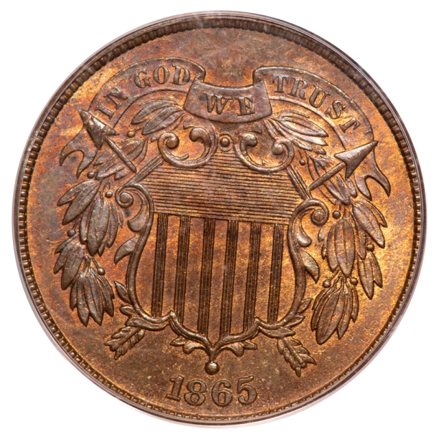 1865 2C Two Cent Piece PCGS OGH MS65RB