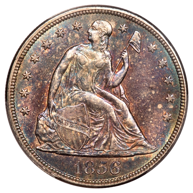 1856 $1 Liberty Seated Dollar PCGS AU58