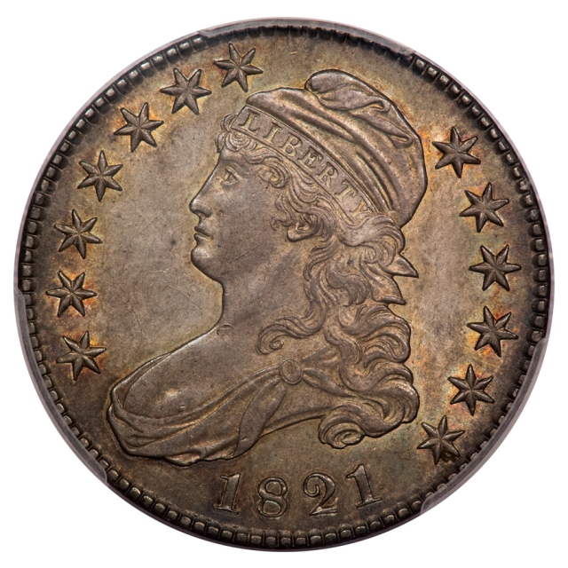 1821 O-107 R3 50C Capped Bust Half Dollar PCGS MS62+ (CAC)