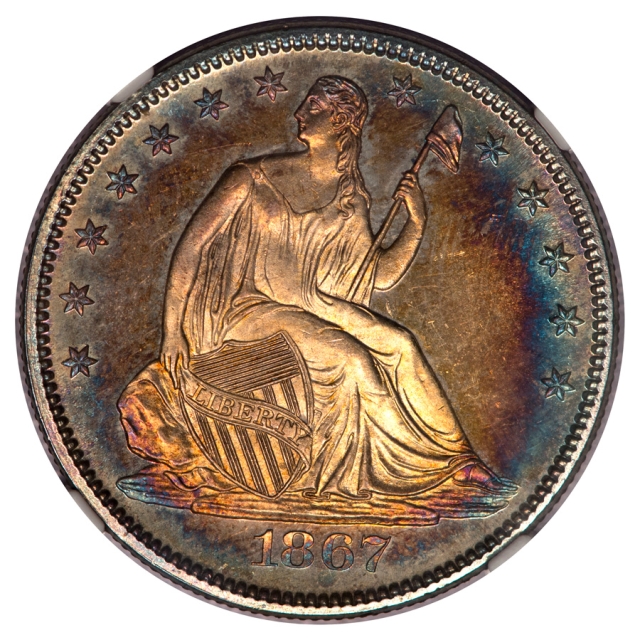 1867 Seated Liberty Half Dollar - Motto 50C NGC MS66 (STAR)