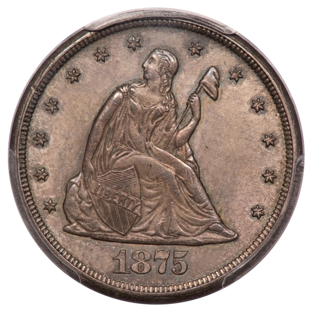 1875-CC 20C Twenty Cent PCGS MS62 (CAC)