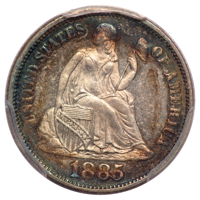 1885 10C Liberty Seated Dime PCGS MS63PL