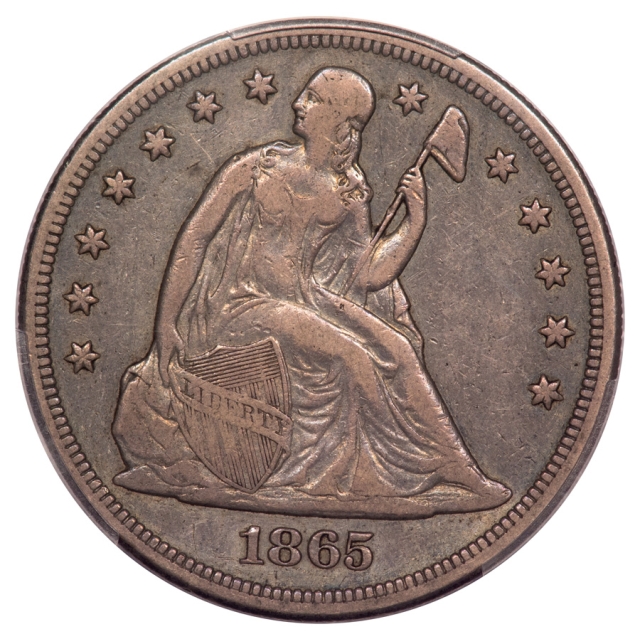 1865 $1 Liberty Seated Dollar PCGS VF30