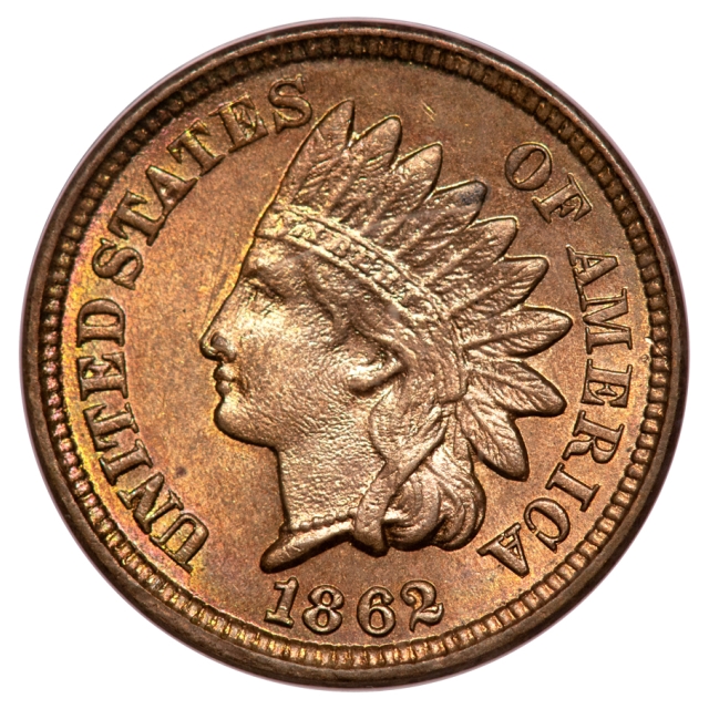 1862 1C Indian Cent - Type 2 Copper-Nickel PCGS MS64