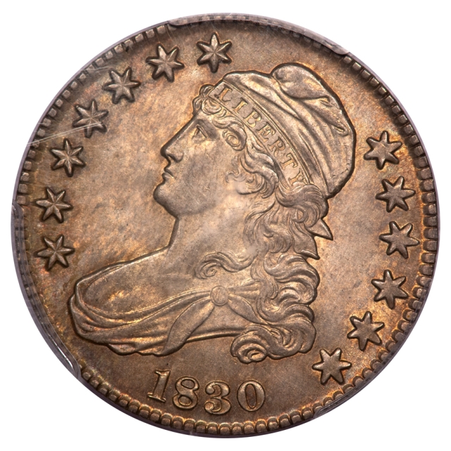 1830 O-103 50C Small 0 Capped Bust Half Dollar PCGS MS64