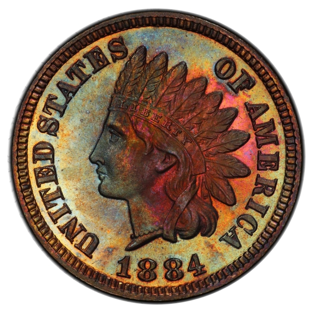1884 1C Indian Cent - Type 3 Bronze PCGS PR66RB