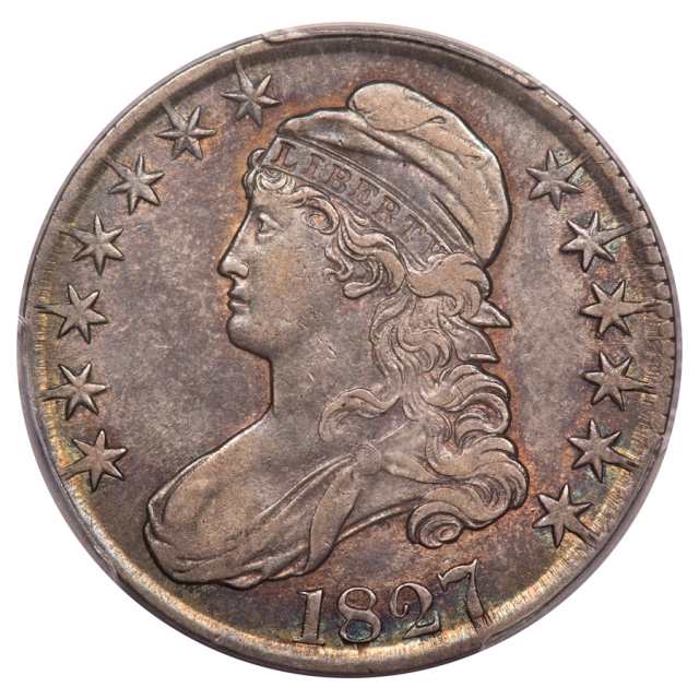 1827 50C Square Base 2 O-123 Capped Bust Half Dollar PCGS XF40