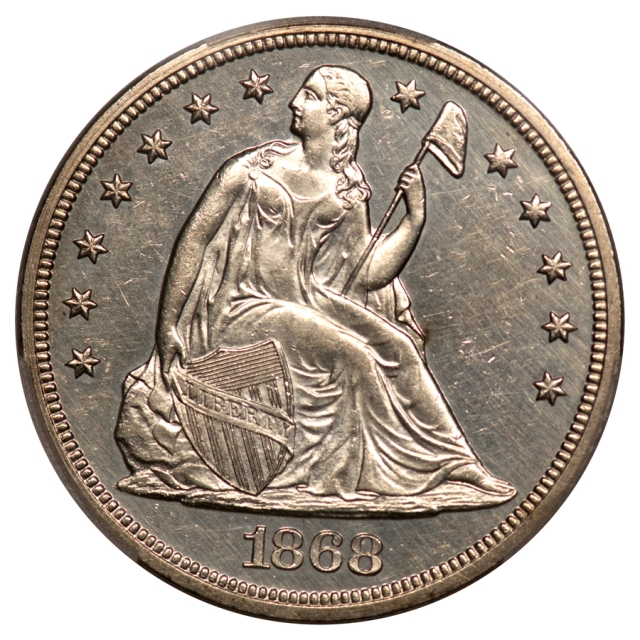 1868 $1 Liberty Seated Dollar PCGS AU58