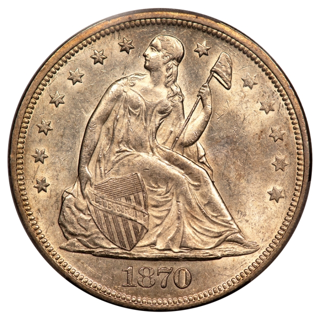 1870 $1 Liberty Seated Dollar PCGS AU58