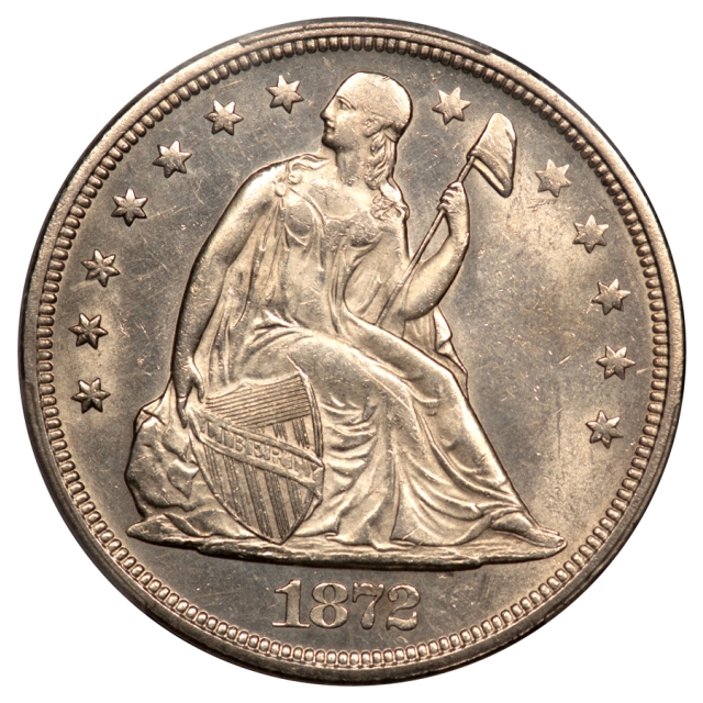 1872 $1 Liberty Seated Dollar PCGS AU58
