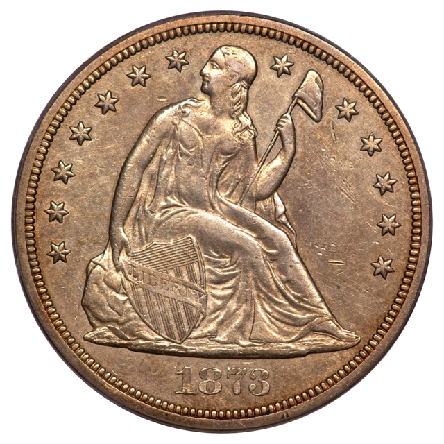 1873-CC $1 Seated Liberty Seated Dollar PCGS AU55
